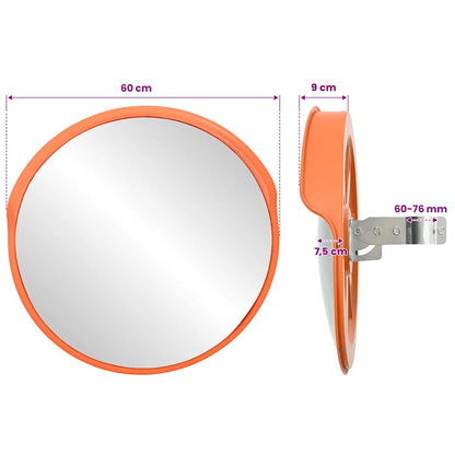 Verkehrsspiegel Konvex PC-Kunststoff Orange 60 cm Outdoor