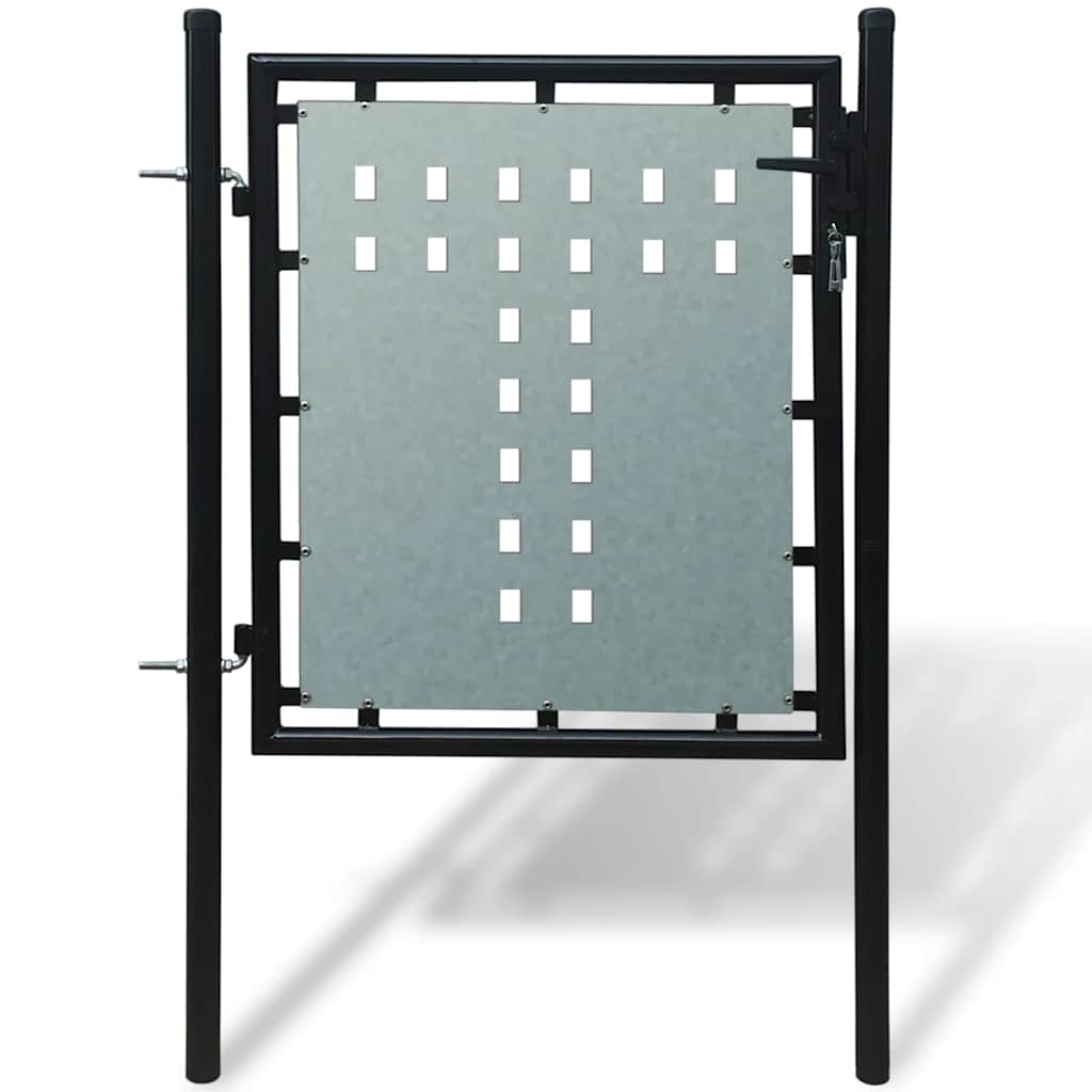 Schwarzes Einzeltor für Zäune 100 x 100 cm