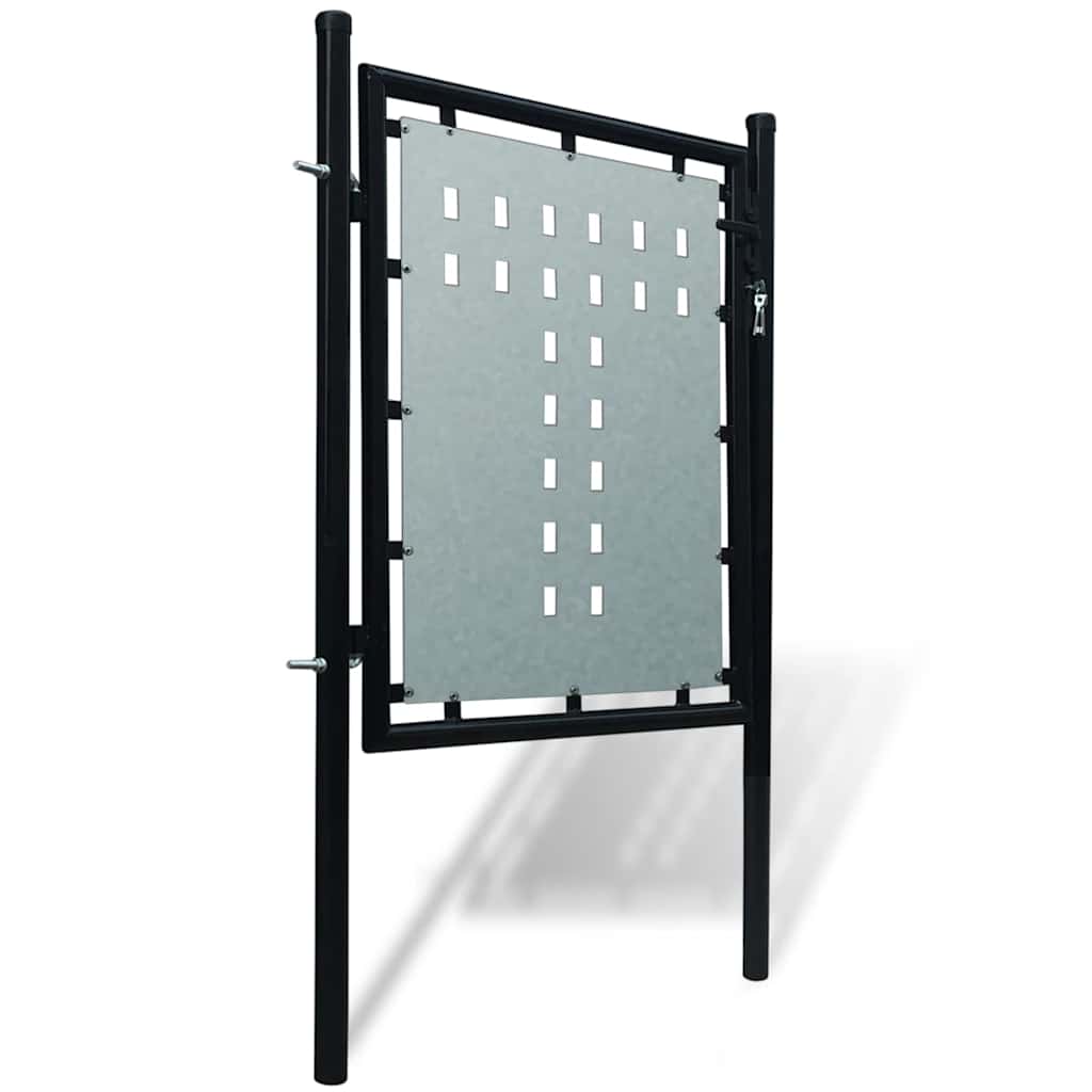 Schwarzes Einzeltor für Zäune 100 x 100 cm