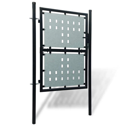 Schwarzes Einzeltür-Gartentor 100x125 cm