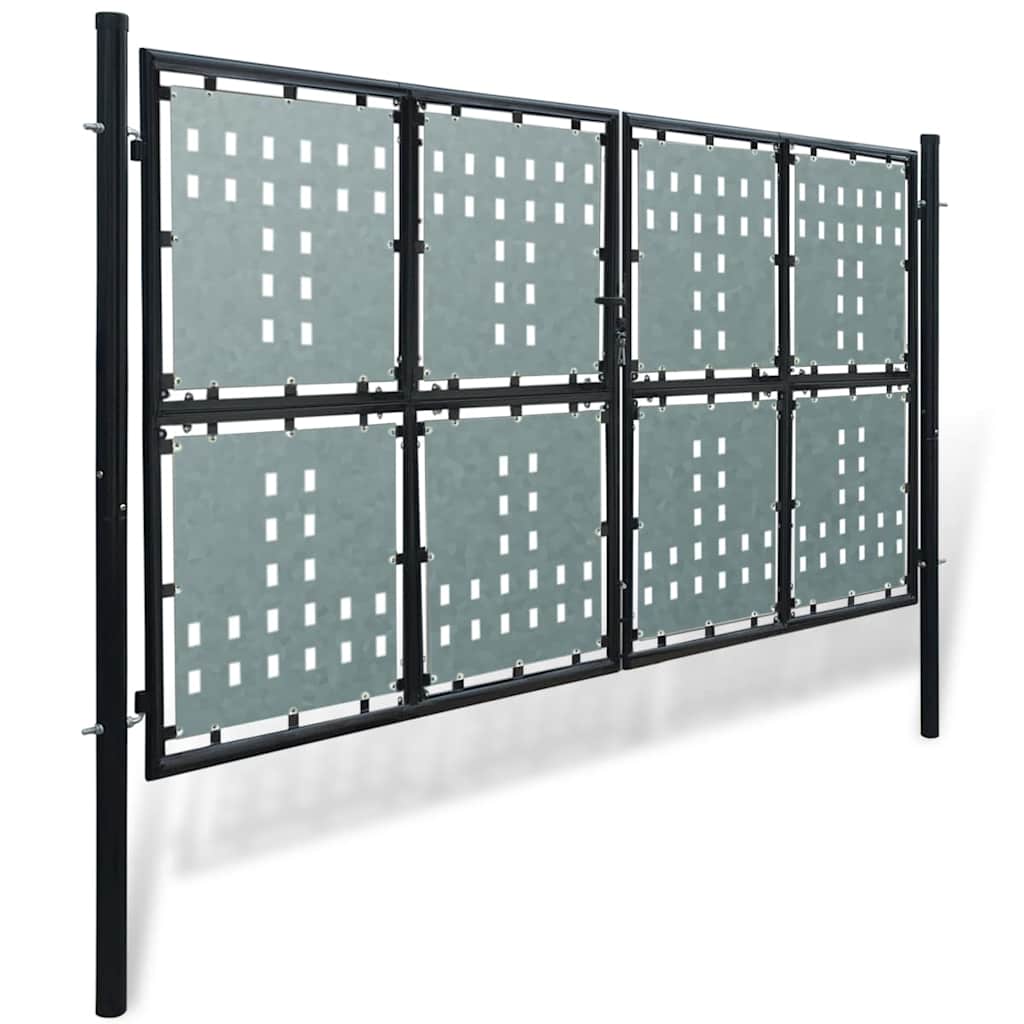 Schwarzes Einzeltor für Zäune 300 x 150 cm