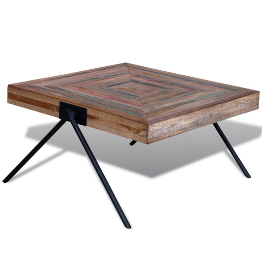 Coffee table with V-legs made of reclaimed teak