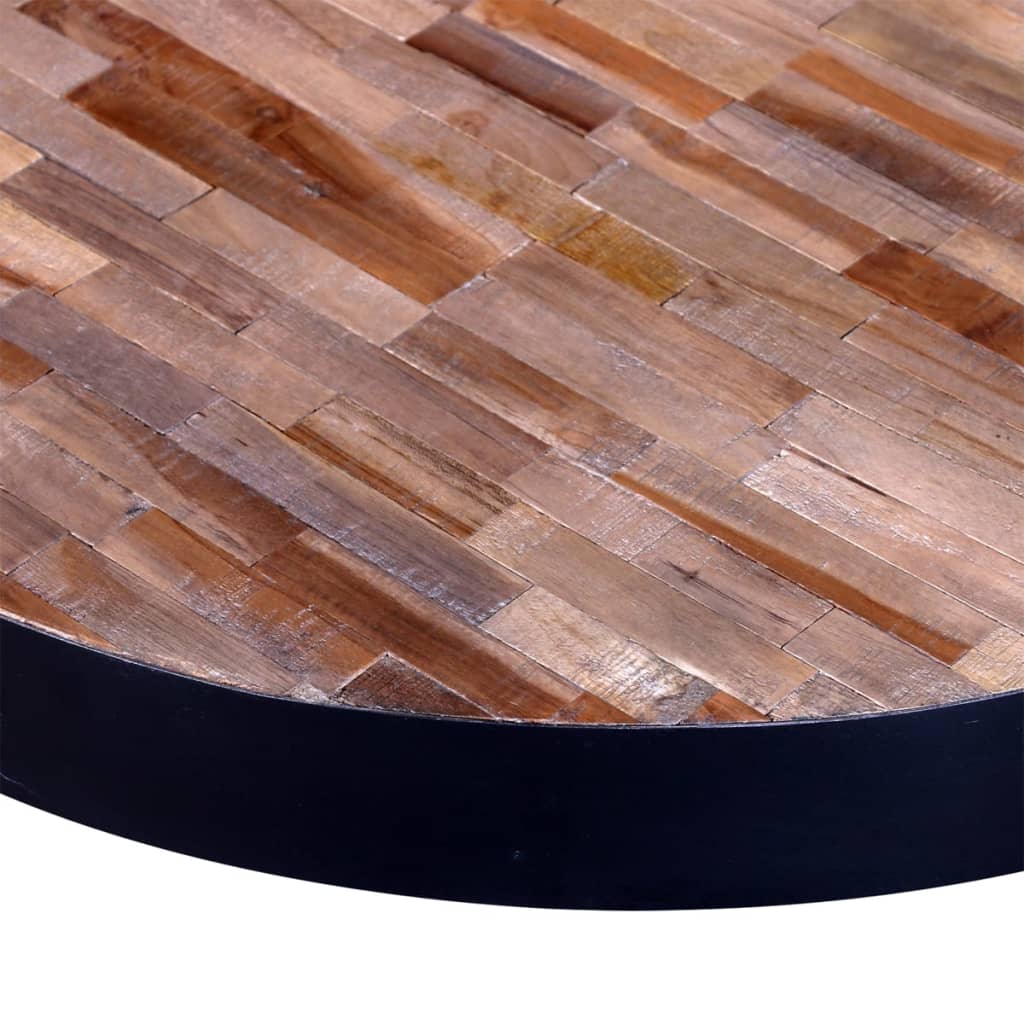 Round coffee table made of old teak wood