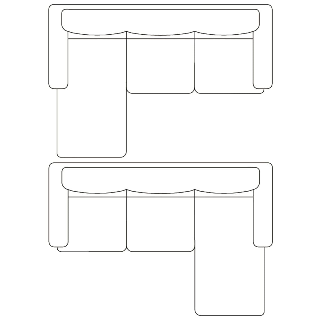 L-förmiges Sofa 3-Sitzer Kunstleder Schwarz