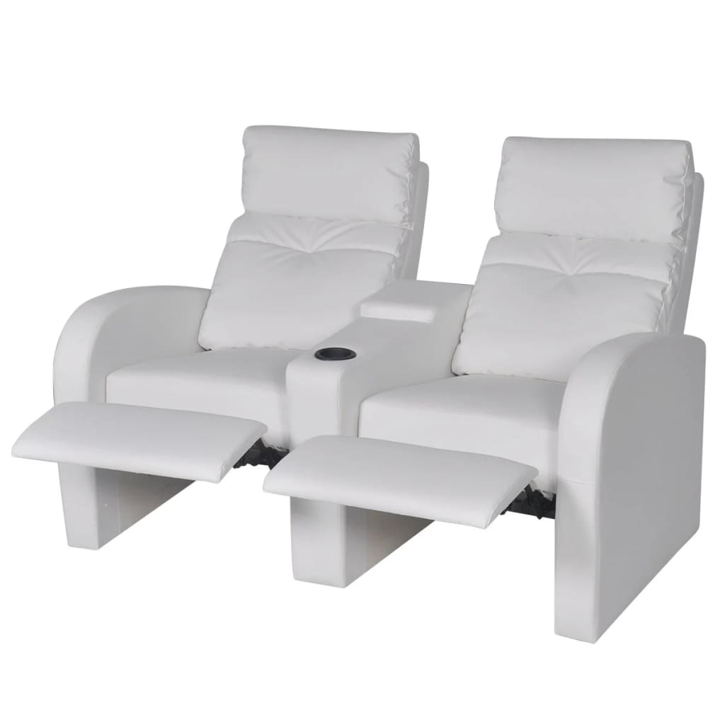 Relaxsessel 2-Sitzer Kunstleder Weiß