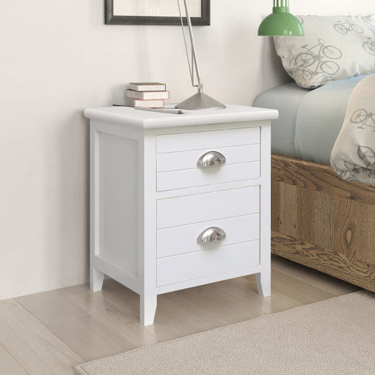 Tables de chevet 2 pièces avec 2 tiroirs blanches