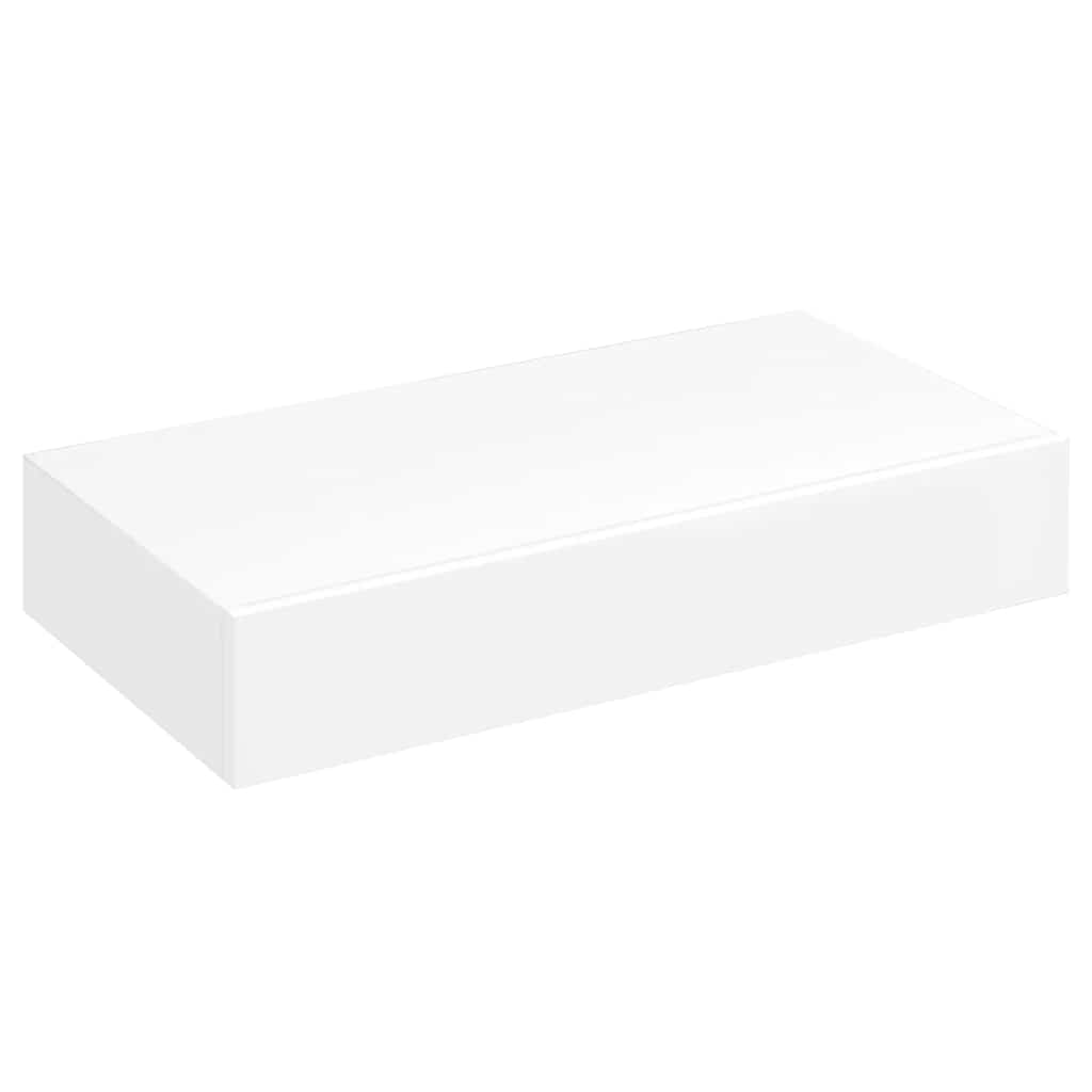 Wandregal mit Schublade MDF Weiß