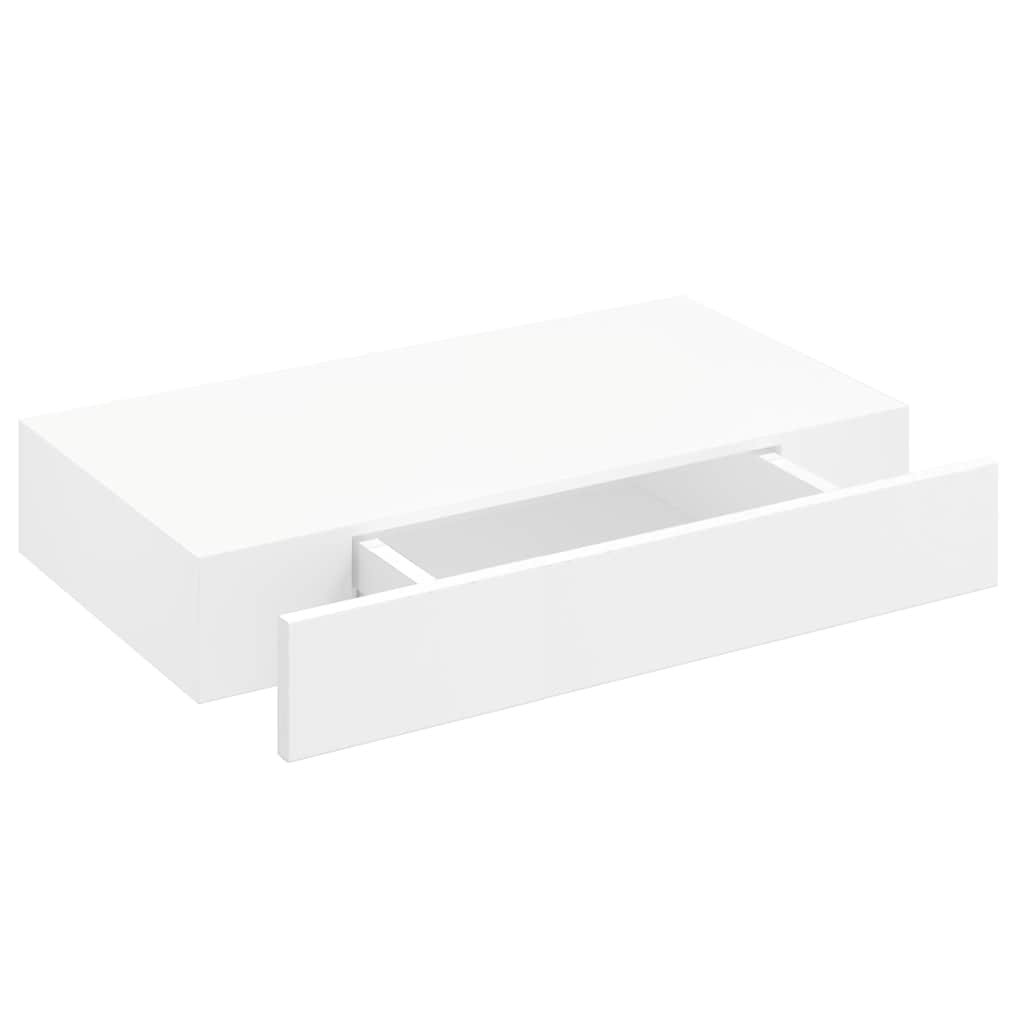 Wandregal mit Schublade MDF Weiß