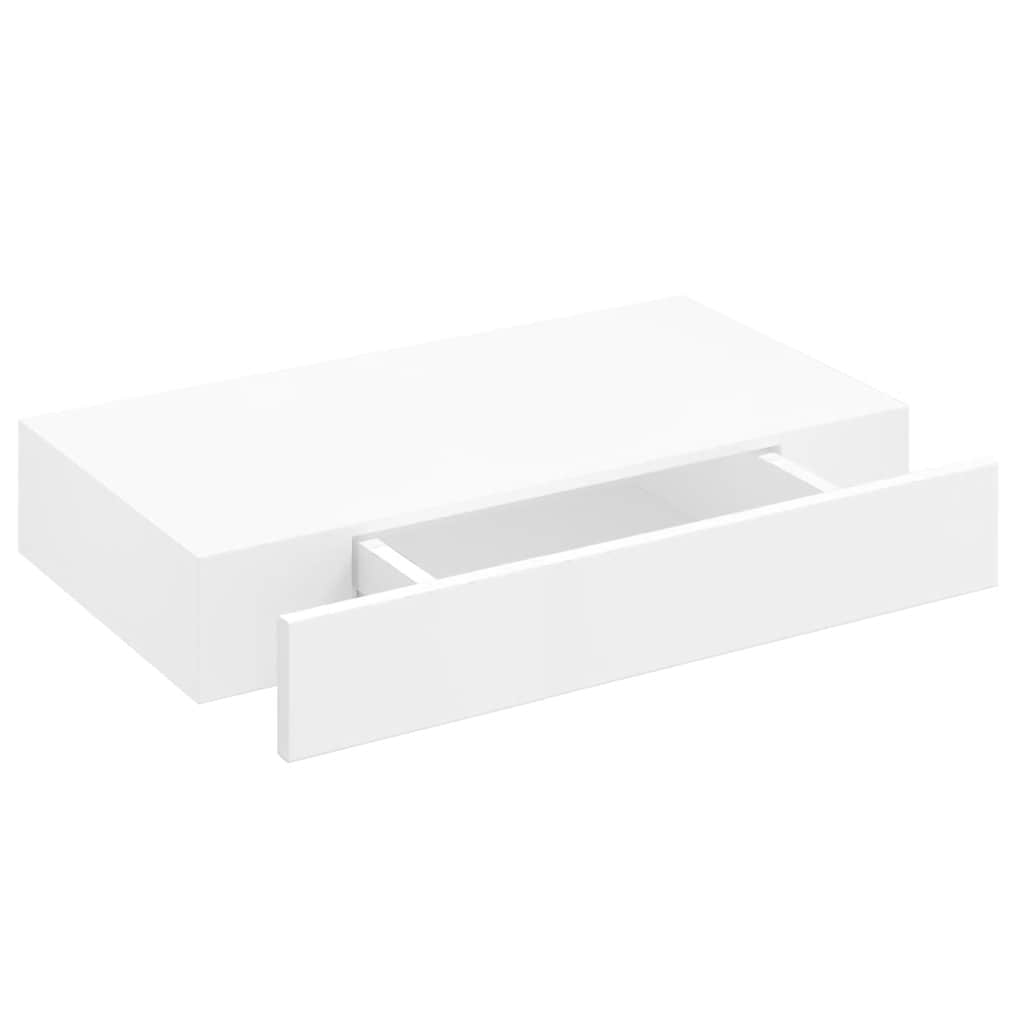 Wandregal mit Schublade MDF Weiß