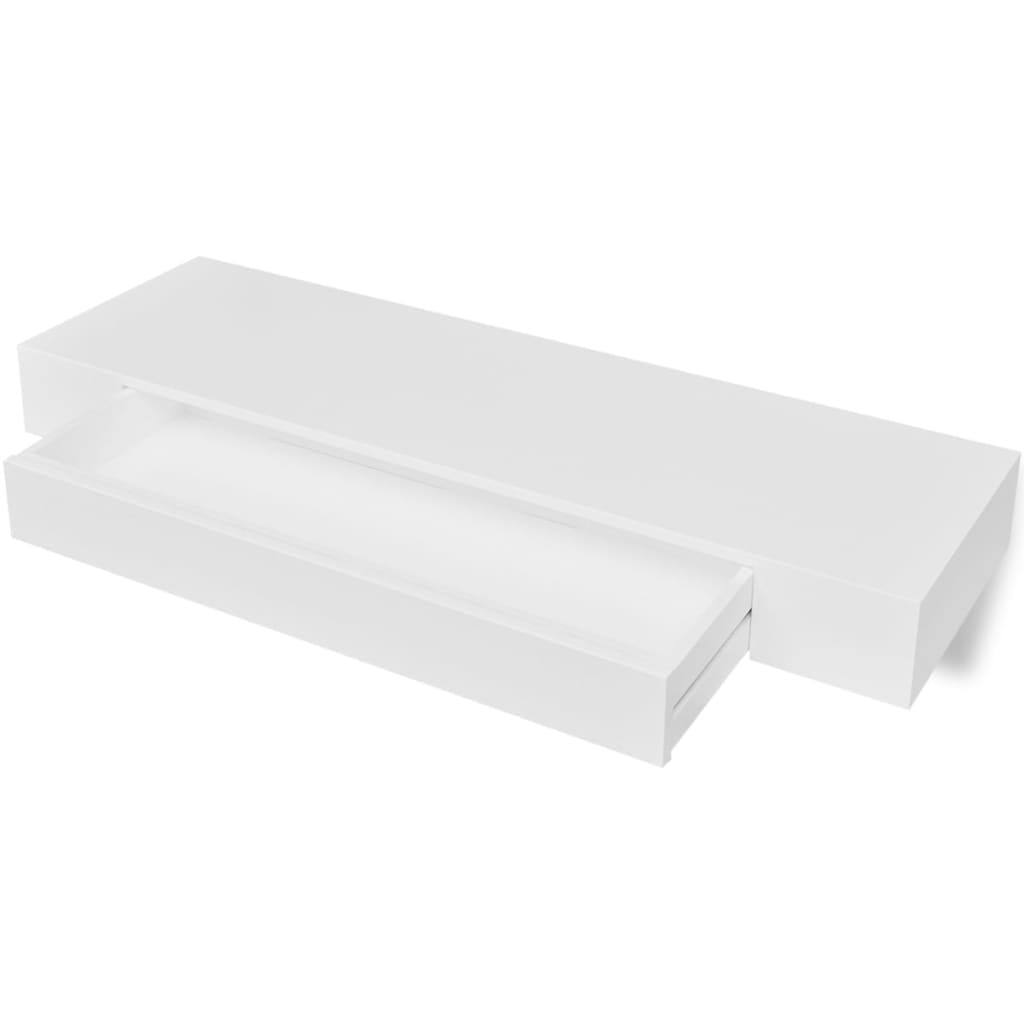 Wall shelf with drawer MDF white