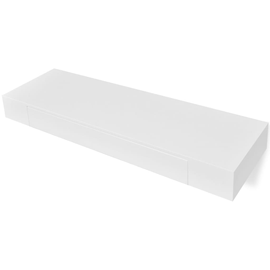 Wall shelf with drawer MDF white