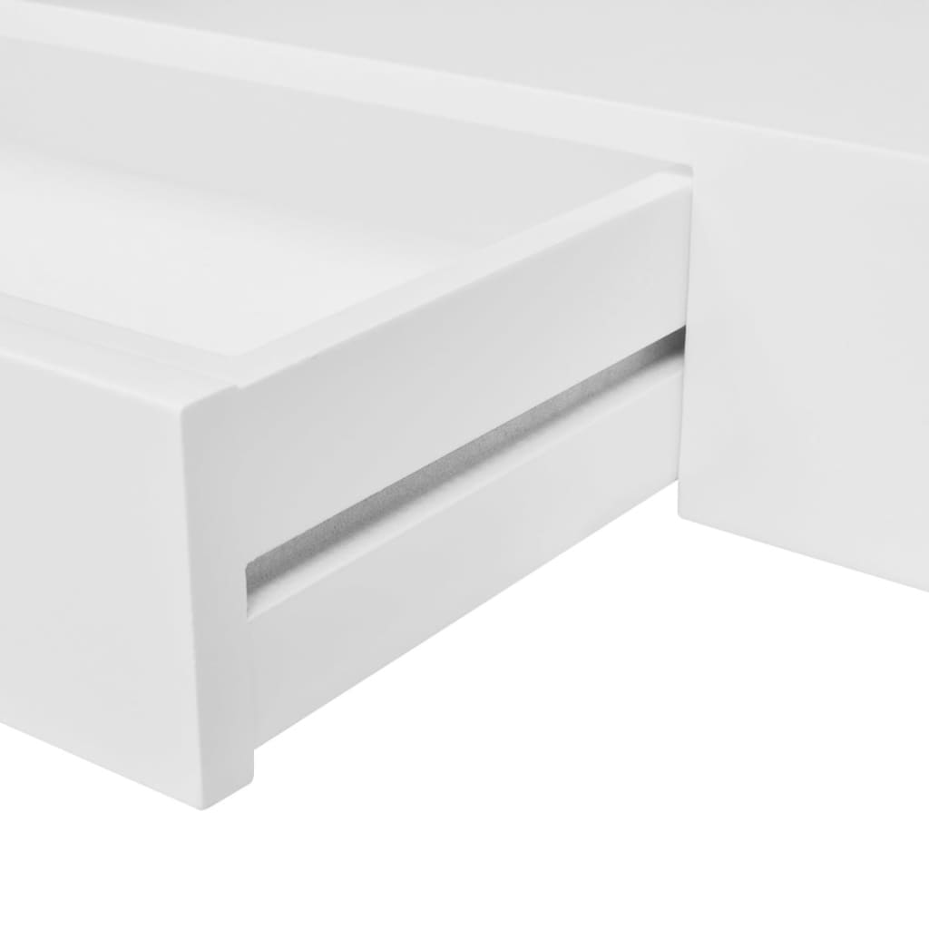 Wall shelf with drawer MDF white
