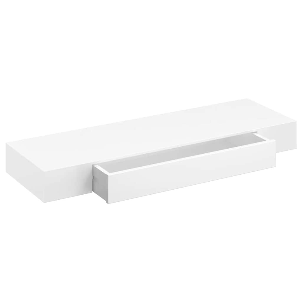 Wall shelf with drawer MDF white