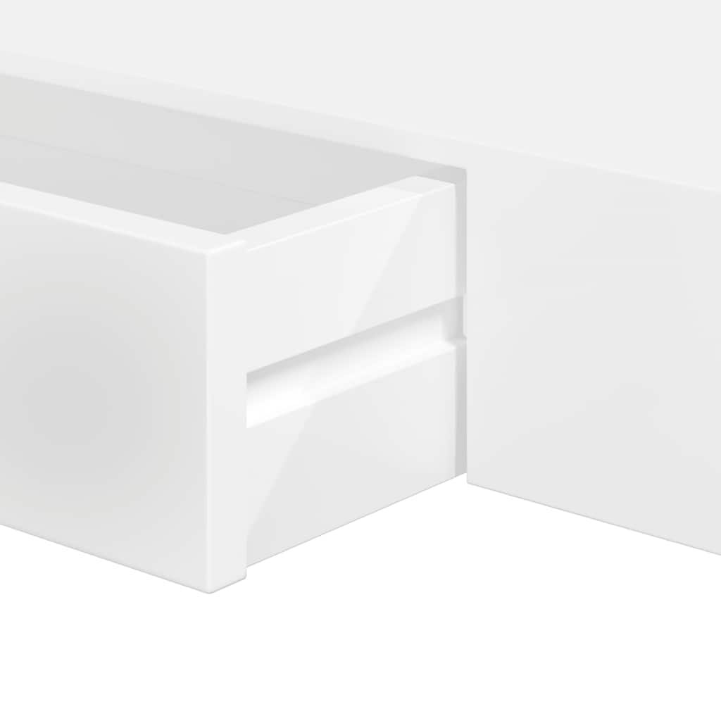 Wall shelf with drawer MDF white