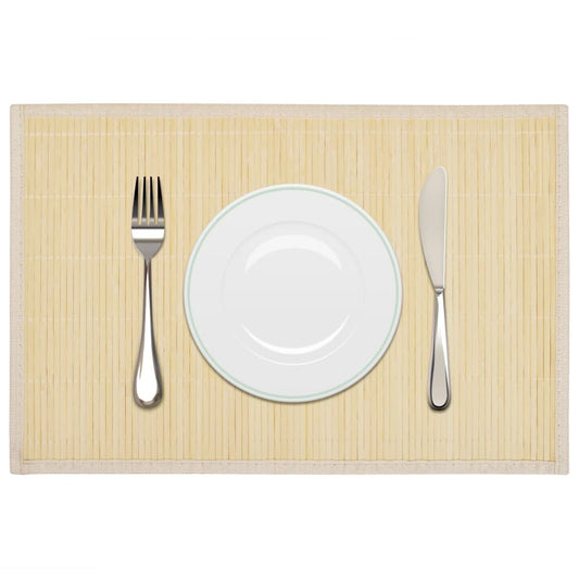 6 sets de table en bambou 30 x 45 cm naturel