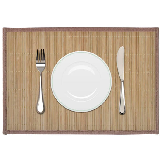 6 sets de table en bambou 30 x 45 cm marron