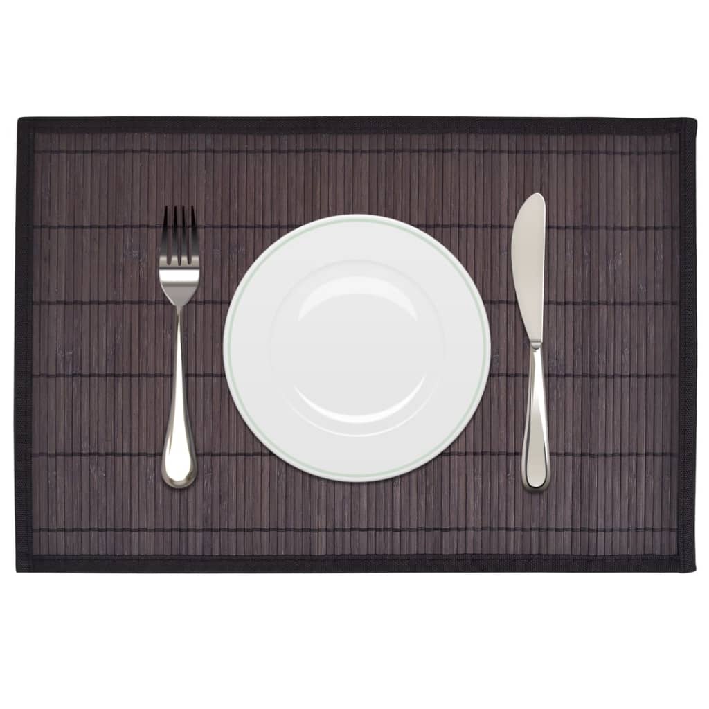 6 Bambus-Platzdeckchen 30 x 45 cm Dunkelbraun