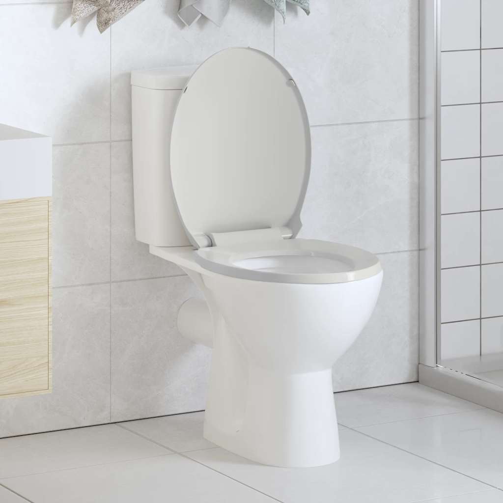 Toilettensitz mit Absenkautomatik Weiß Oval