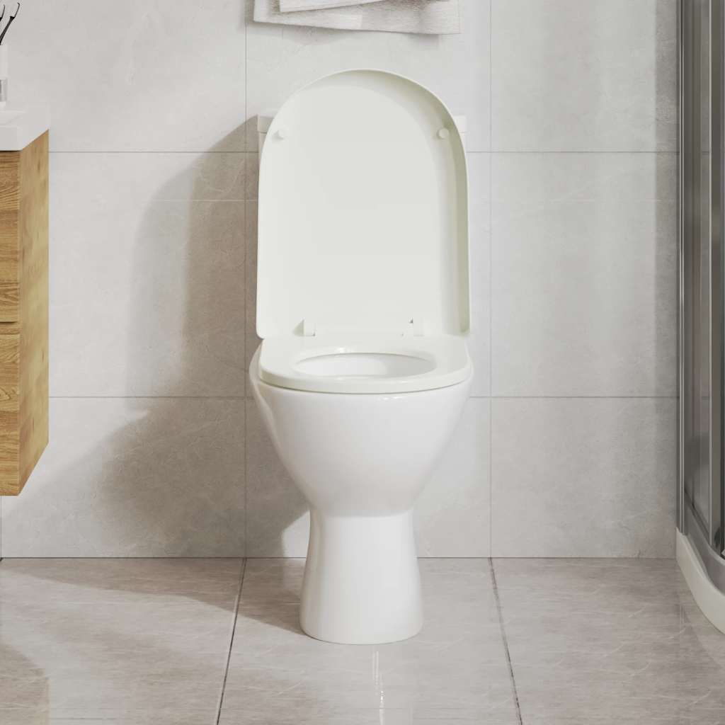 Toilettensitz mit Absenkautomatik Weiß Quadratisch