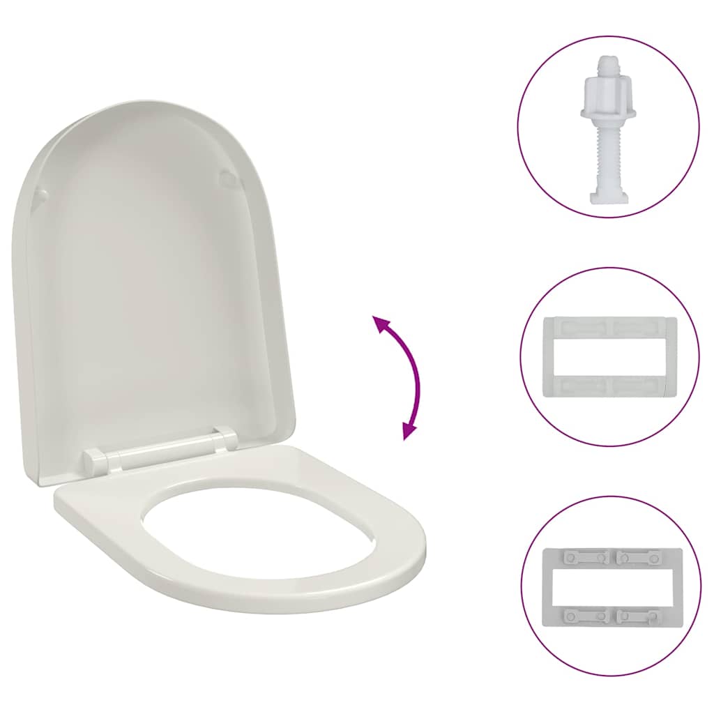 Toilettensitz mit Absenkautomatik Weiß Quadratisch