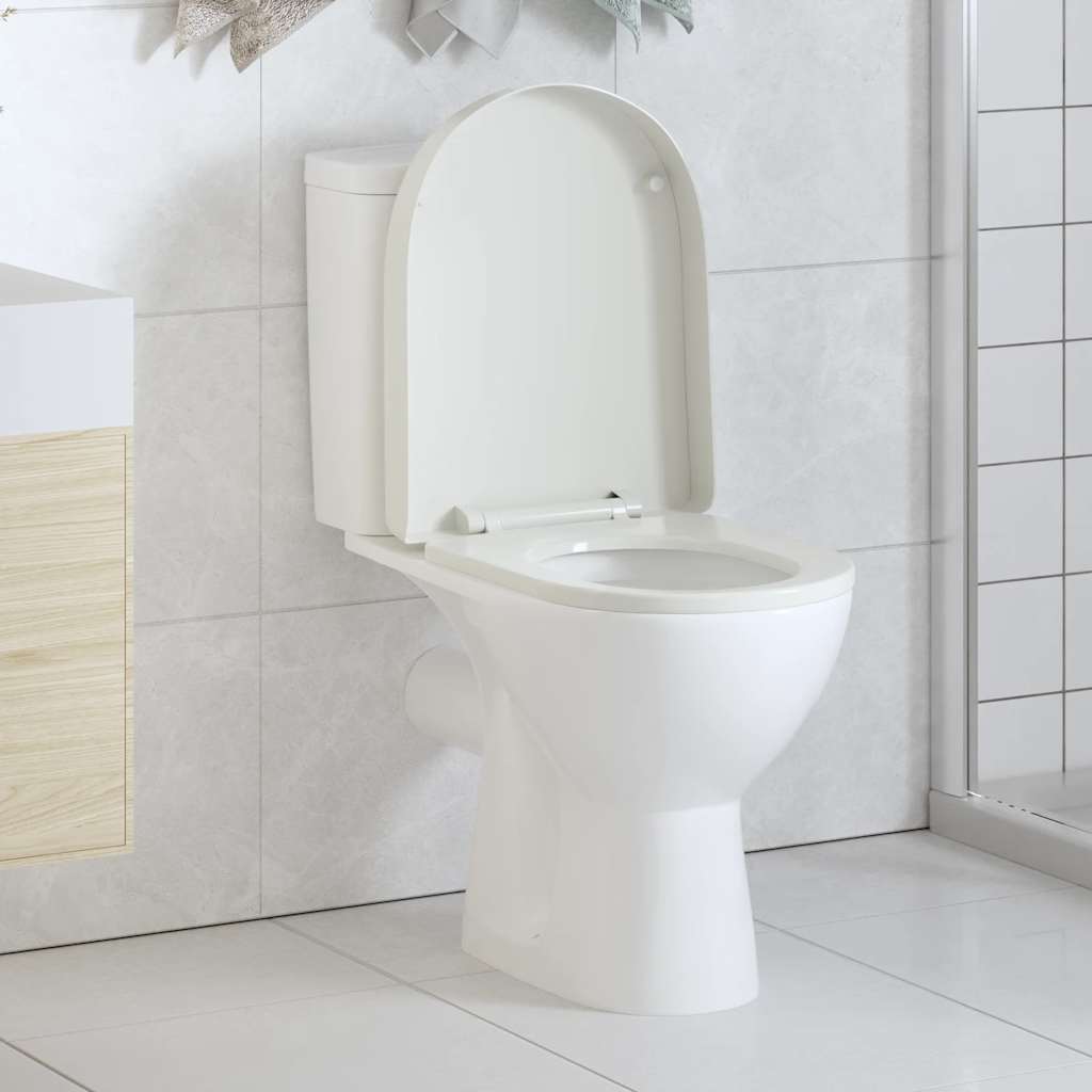 Toilettensitz mit Absenkautomatik Weiß Quadratisch