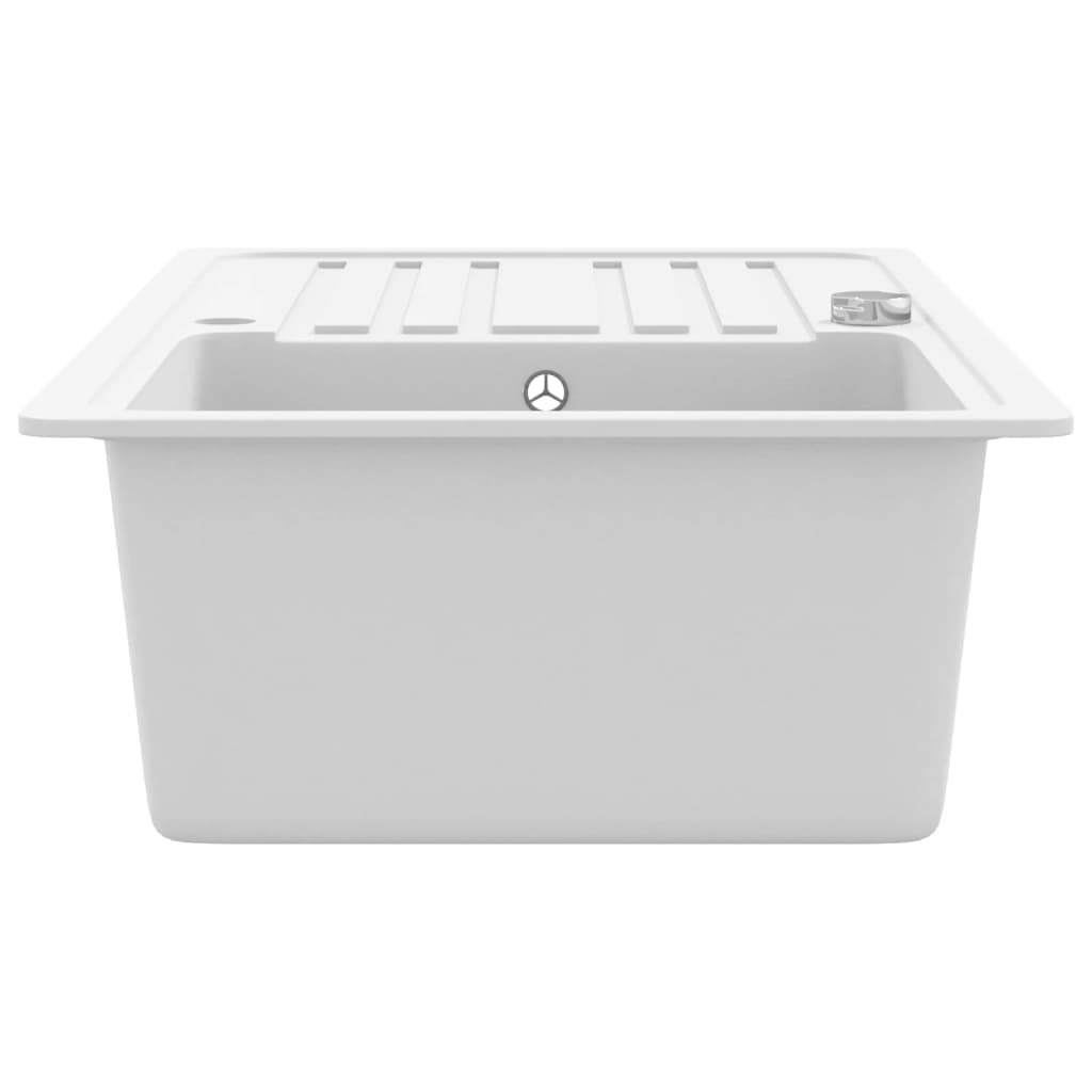 Granitspüle mit Abtropffläche Reversibel Weiß