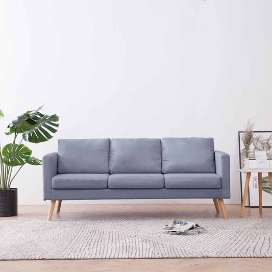 Sofa 3-Sitzer Stoff Hellgrau