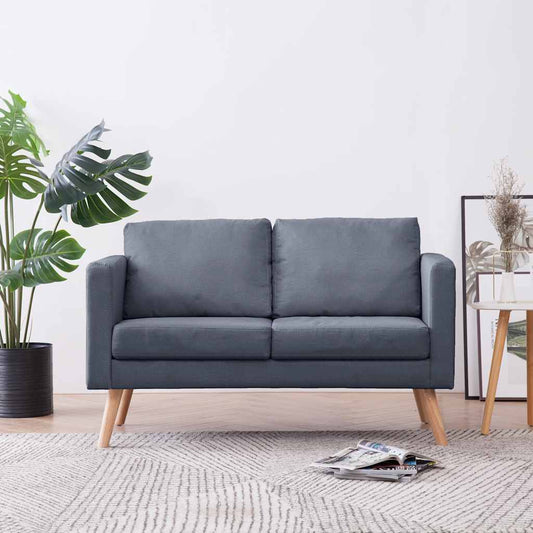 Sofa 2-Sitzer Stoff Dunkelgrau