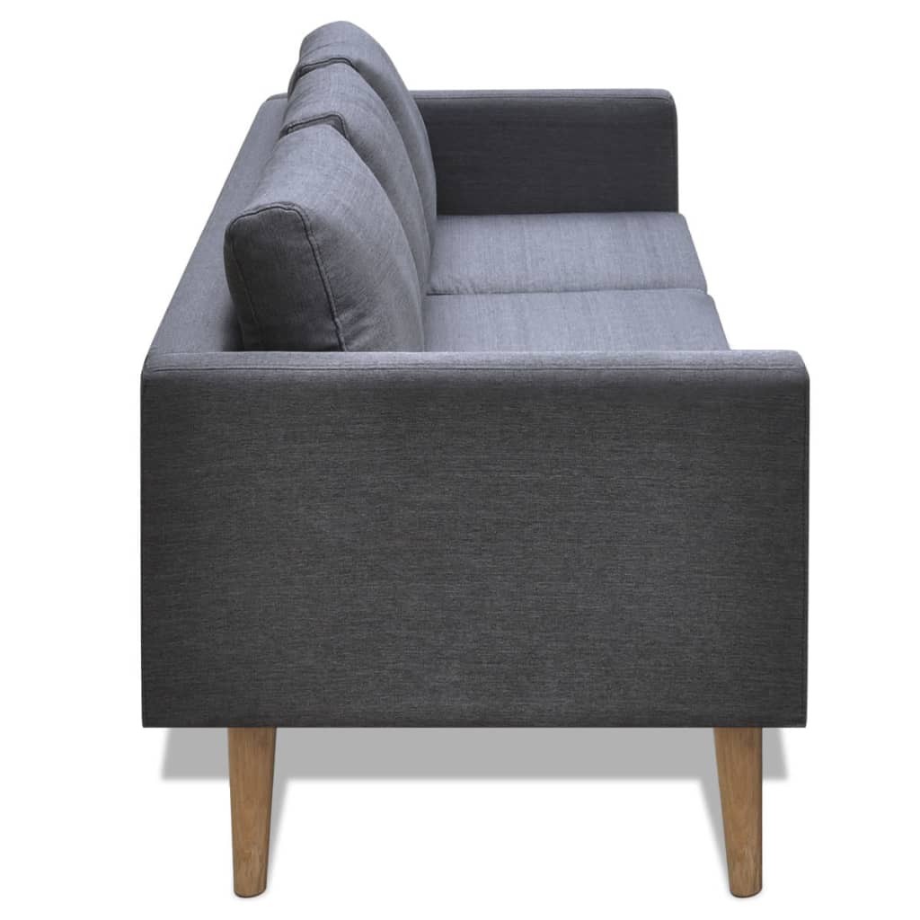 Sofa 3-Sitzer Stoff Dunkelgrau