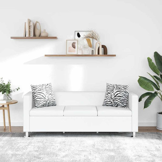 Sofa 3-Sitzer Kunstleder Weiß