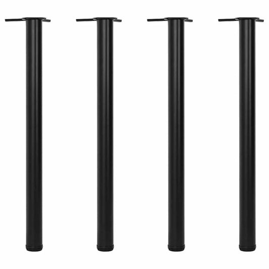 4 höhenverstellbare Tischbeine Schwarz 870 mm