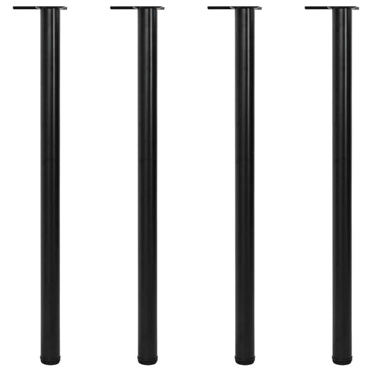 4 höhenverstellbare Tischbeine Schwarz 1100 mm