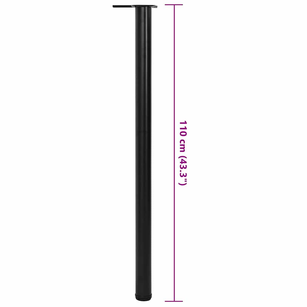 4 höhenverstellbare Tischbeine Schwarz 1100 mm