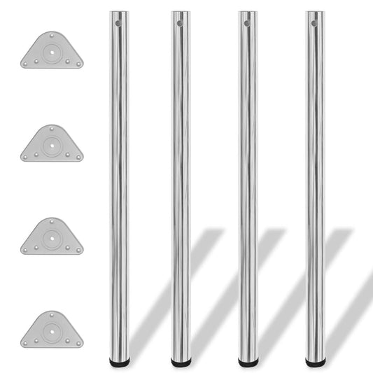 4x höhenverstellbares Tischbein Chrom 1100 mm
