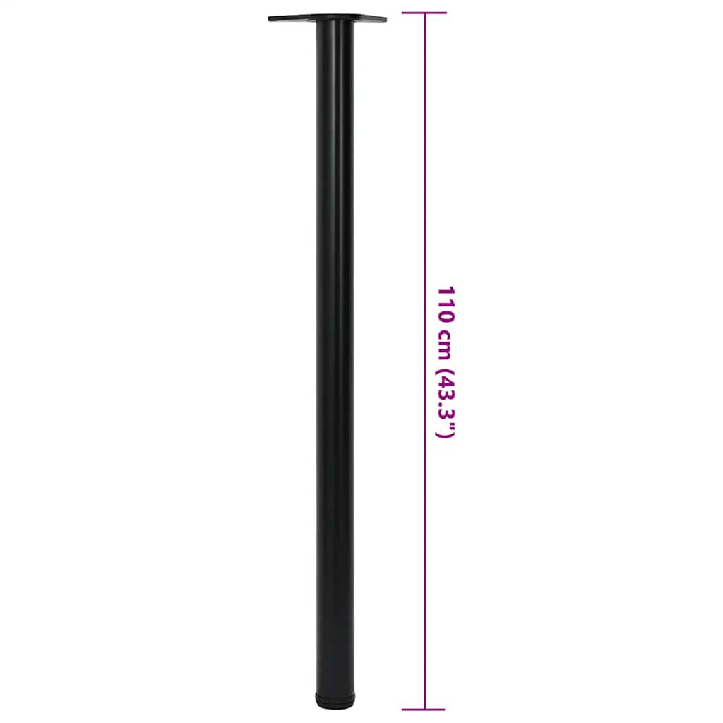 4x höhenverstellbares Tischbein Schwarz 1100 mm