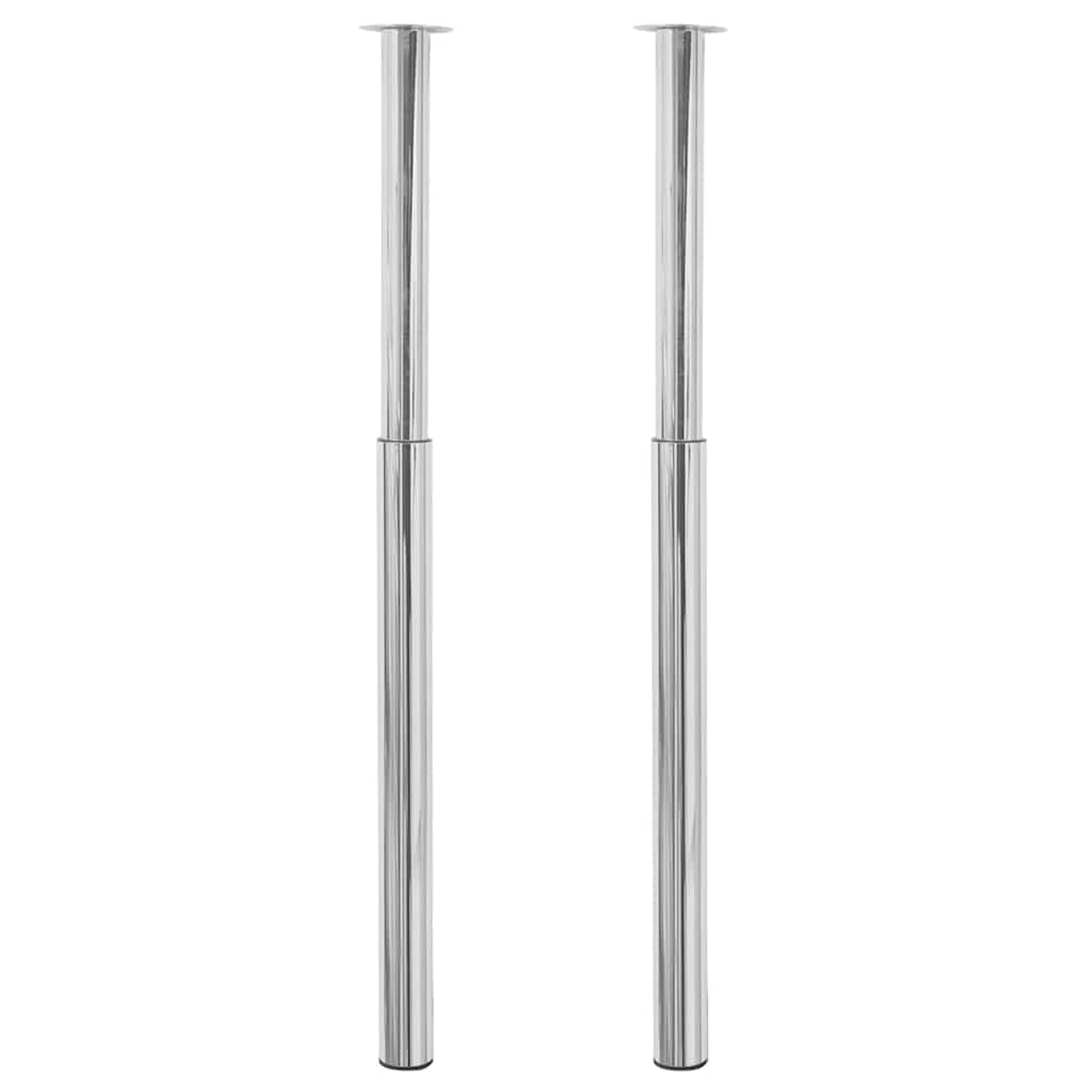 2 x Teleskopfuß Tischfuß Stützfuß Tischbein Chrom 710 mm-1100 mm