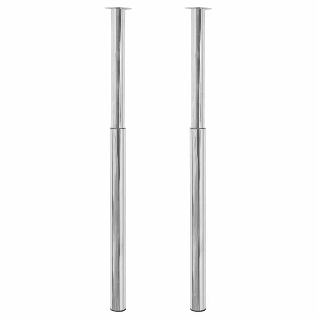 2 x Teleskopfuß Tischfuß Stützfuß Tischbein Chrom 710 mm-1100 mm