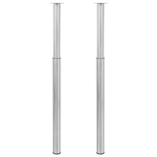 2 x Teleskopfuß Stützfuß Tischbein Edelstahl 710mm-1100mm