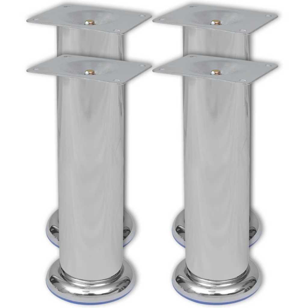 4 x Möbelfuß Sofafuß Sockelfuß Chrom rund 180 mm