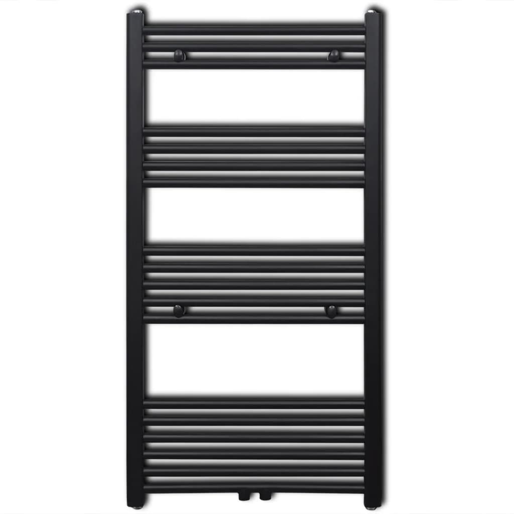 Handtuchheizkörper Warmwasser Gerade Schwarz 600x1160 mm