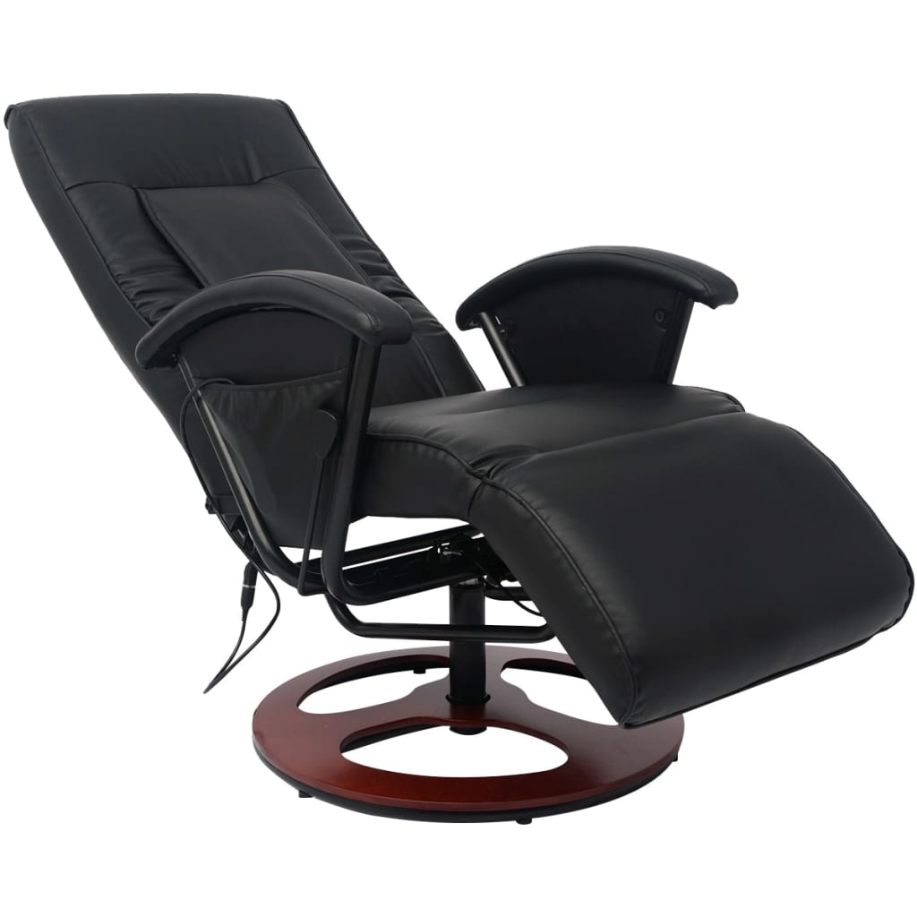 Shiatsu-Massagesessel Schwarz Kunstleder