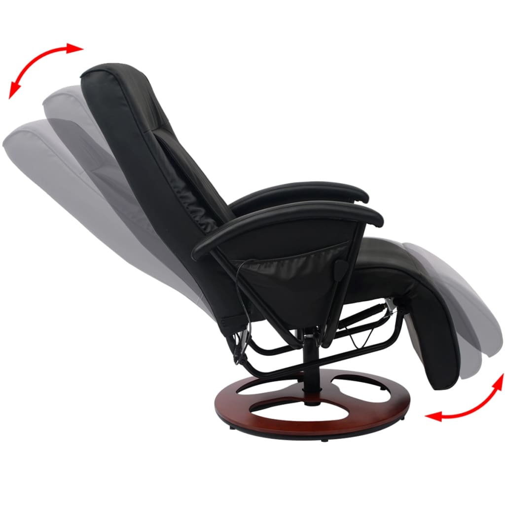 Shiatsu-Massagesessel Schwarz Kunstleder