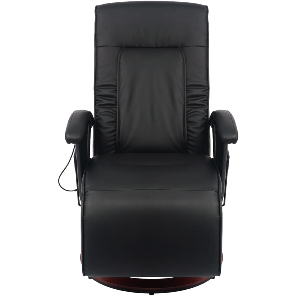 Shiatsu-Massagesessel Schwarz Kunstleder