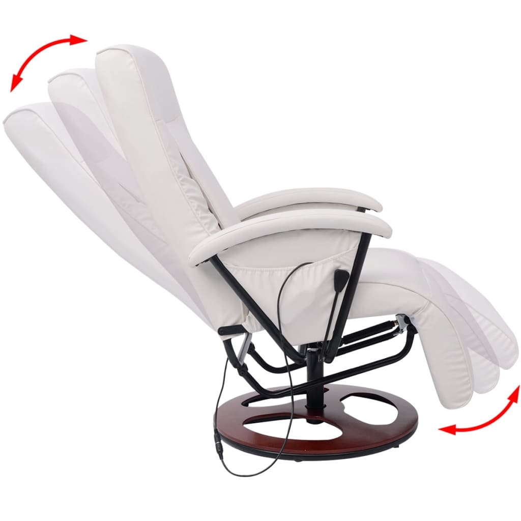 Shiatsu-Massagesessel Weiß Kunstleder