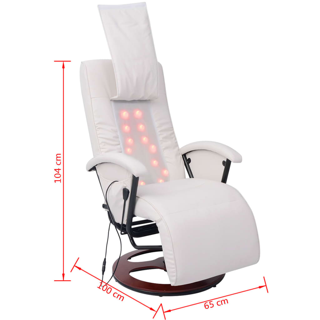 Shiatsu-Massagesessel Weiß Kunstleder