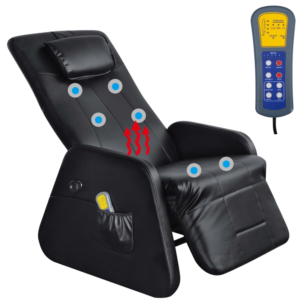 Massagesessel Schwarz Kunstleder