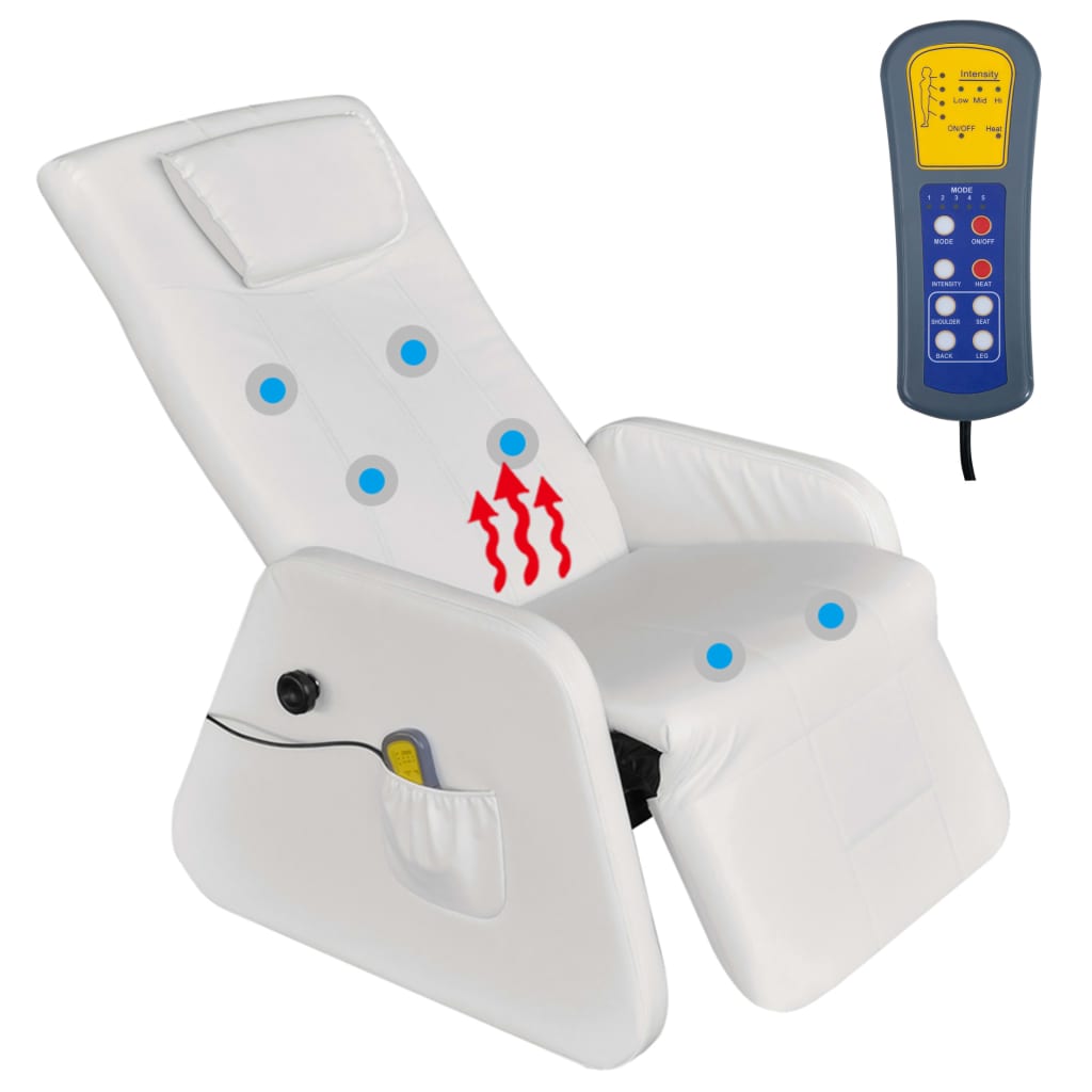 Massagesessel Weiß Kunstleder