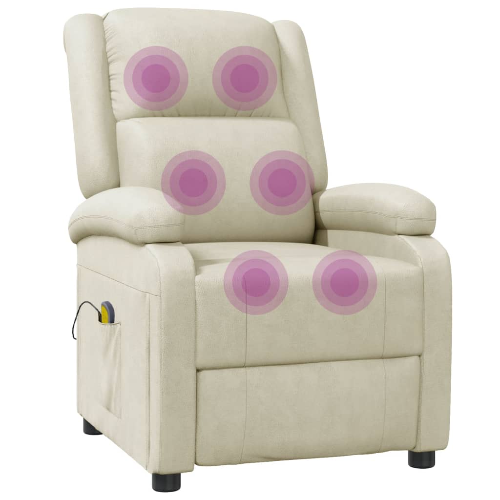 Massagesessel Cremeweiß Kunstleder