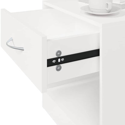 Nachttisch 2 Stk. mit Schublade Weiß
