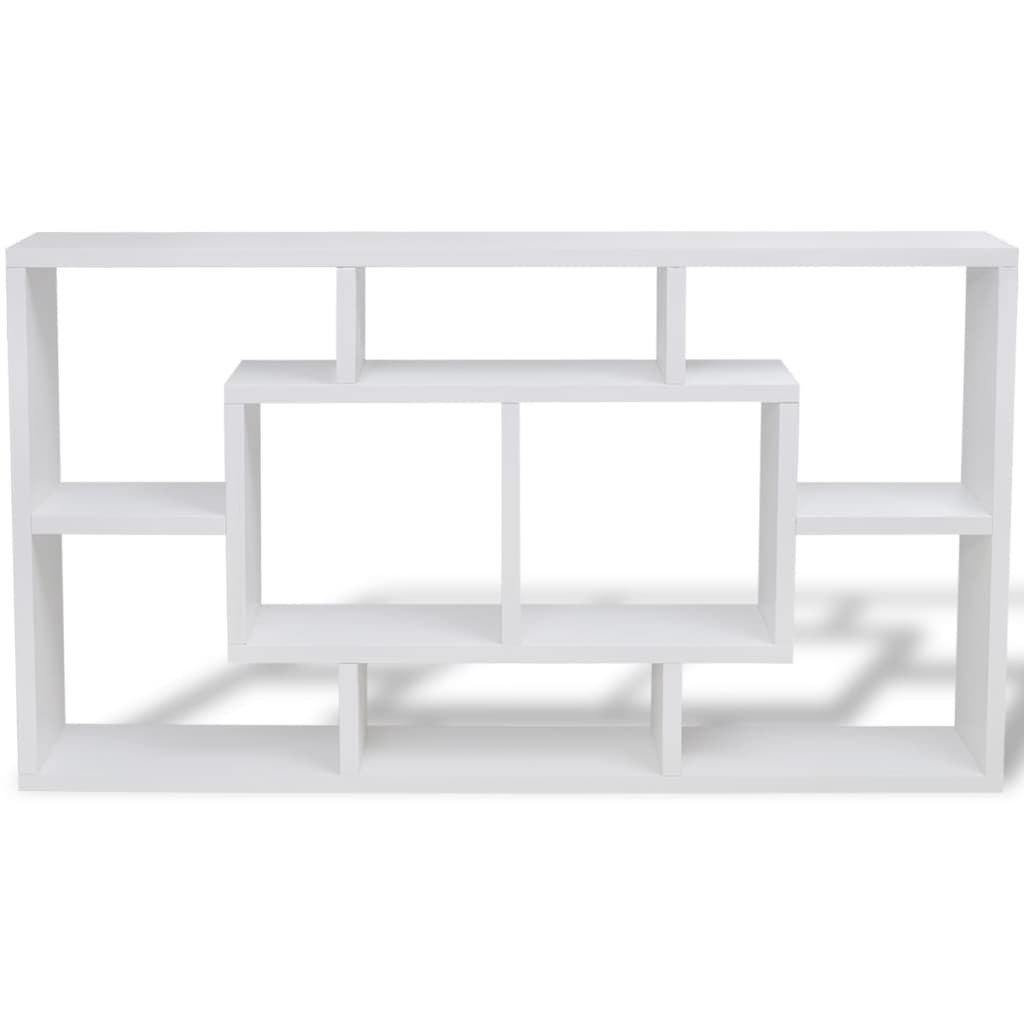 Wall shelf hanging shelf with 8 compartments white